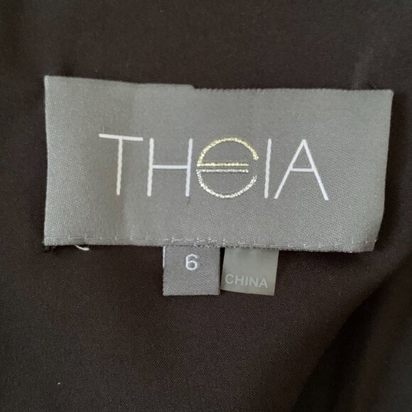 Theia Gown Black with Brown and Gold Animal Print, Sz 6 - Picture 5 of 8